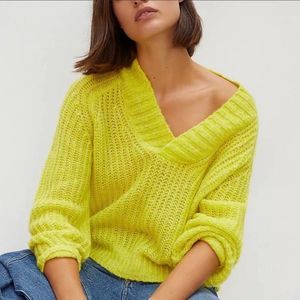 Honore Ribbed Sweater | Anthropologie | Size: Small | Color: Yellow
